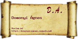 Domonyi Ágnes névjegykártya