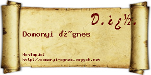 Domonyi Ágnes névjegykártya