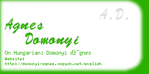 agnes domonyi business card